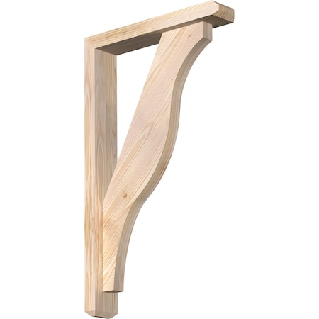 Ekena Millwork Funston Craftsman Smooth Bracket w/ Offset Brace, Douglas Fir, 3 1/2"W x 18"D x 30"H BKT0402X18X30FST04SDF